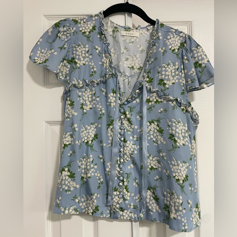 Doen OPALINE TOP -- SKY MAY BELL FLORAL - Picture 5 of 7